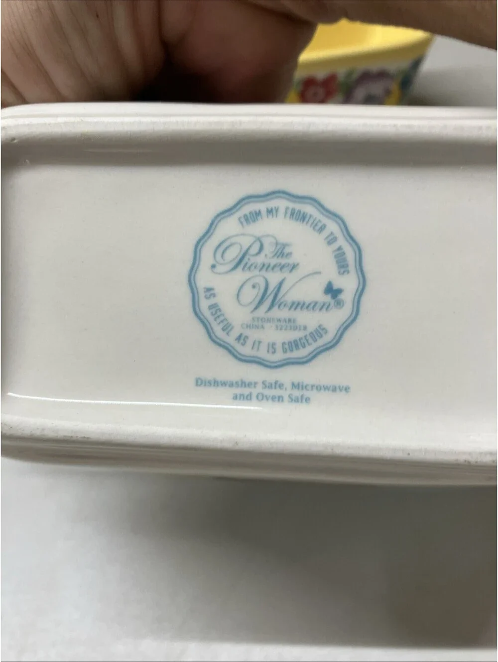 The Pioneer Woman Mini Loaf Pans Ceramic Set of 2 Floral Yellow Teal Stoneware